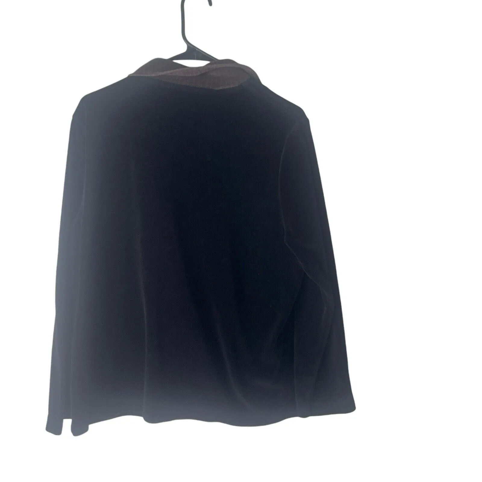 Cotton Couture Women's Size Large Velvet Grunge Academia Full Zip‎ Sweater Black - Image 6