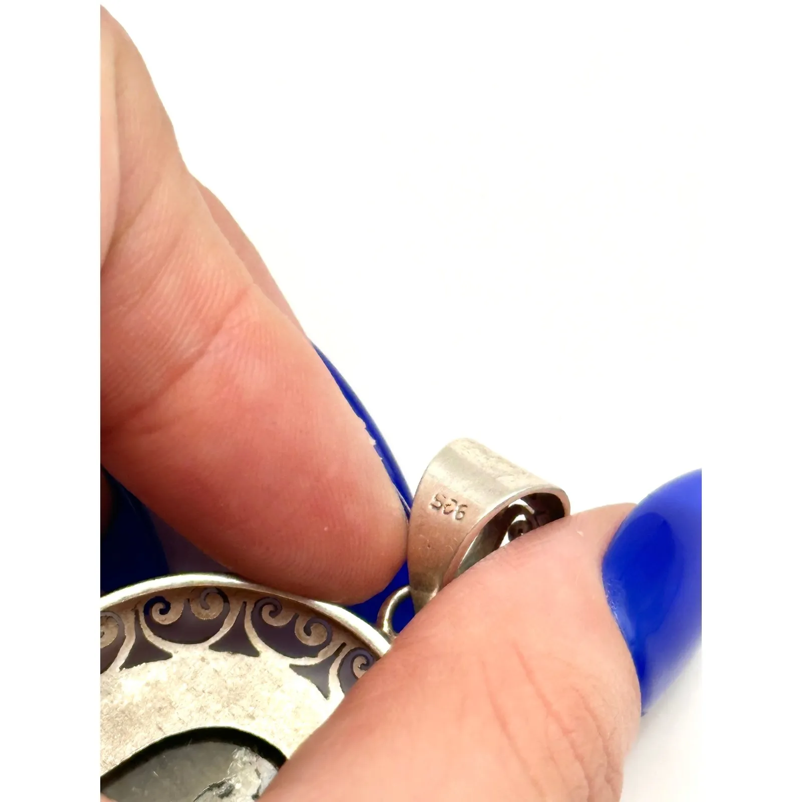 Large Labradorite Sterling Silver Handmade Pendant - Image 8