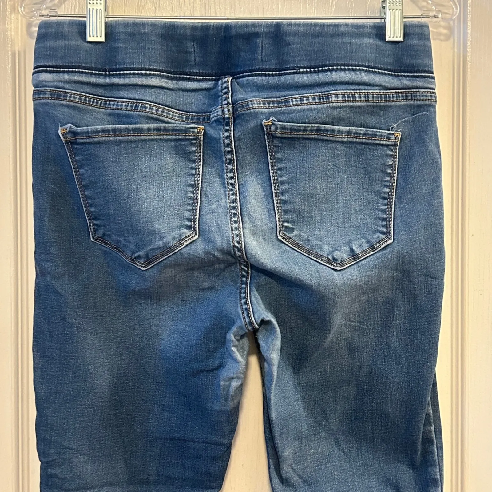 Old Navy Rockstar Jeggings Blue Wash Denim Stretch Elastic Waist Size 8 Short - Image 7