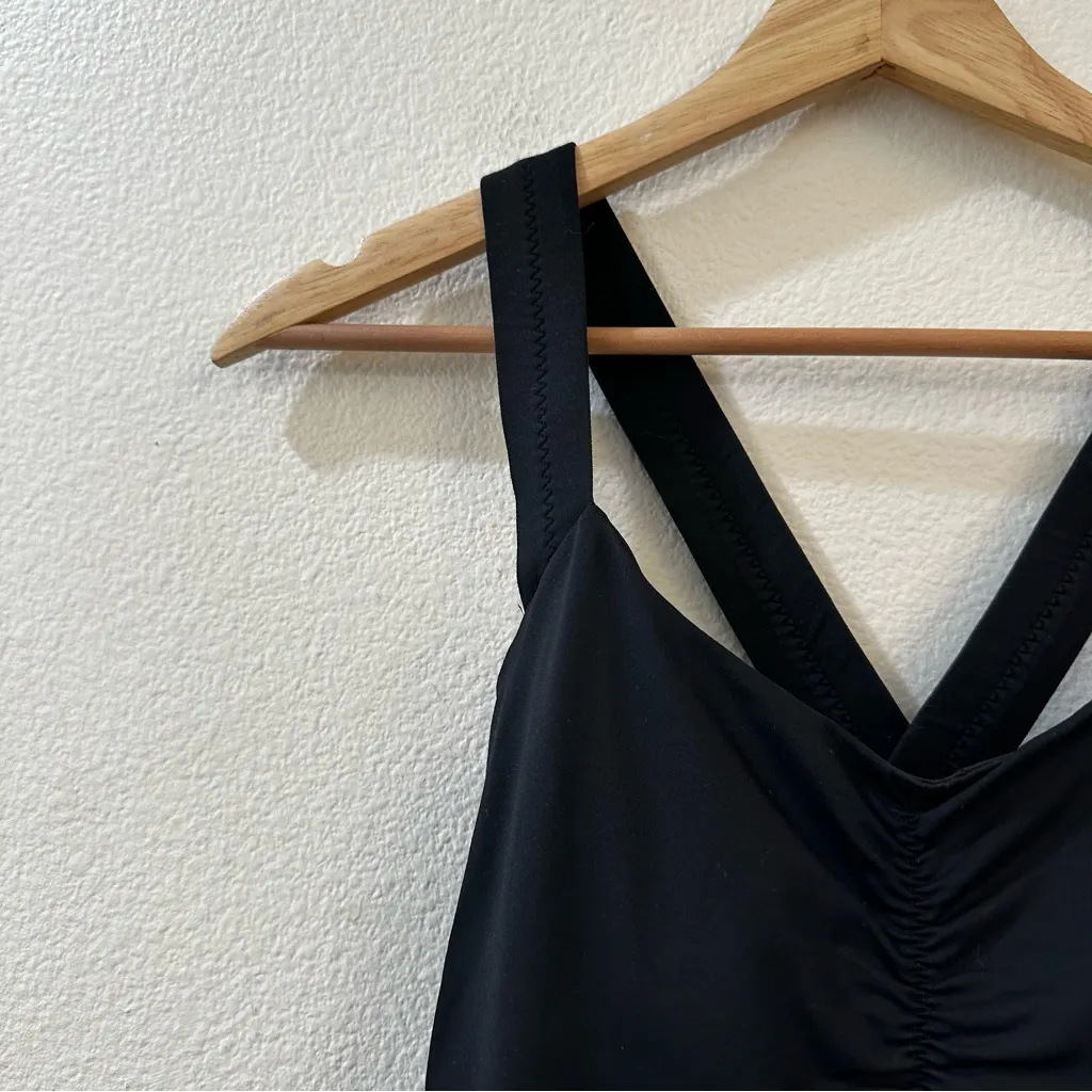Lululemon Criss Cross Ruched Tank Top Size 8 Black - Image 3