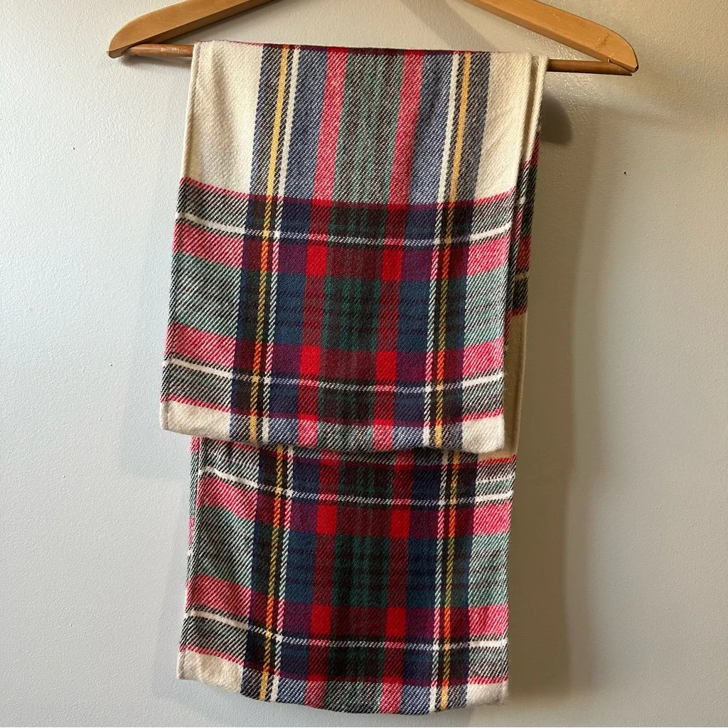 Women's Plaid Infinity Loop Scarf in Red and Beige Soft Cozy Fall Winter Outdoor - Image 3