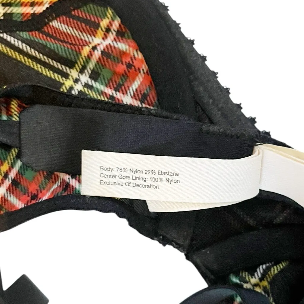 J. Crew Tartan Plaid Underwire Bralette Size 34C - Image 4