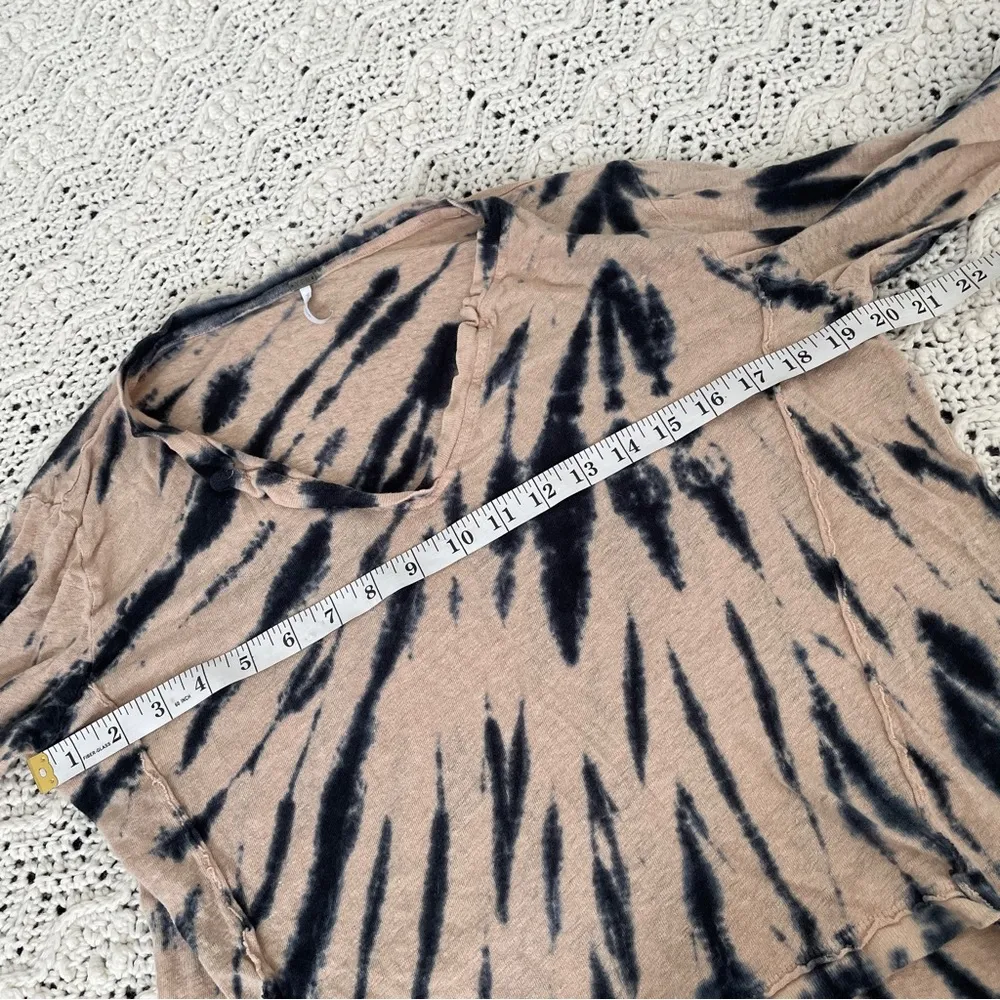 Young Fabulous & Broke YFB 100% Linen Tie Dye Long Sleeve Shirt Tan/Blue (Small) - Image 5