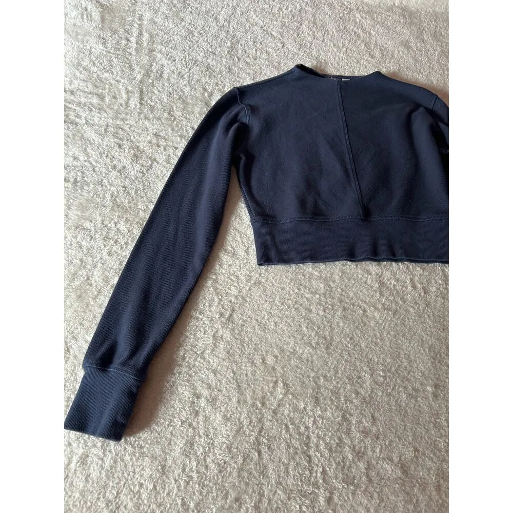 PUMA Long Sleeve Running Dark‎ Blue Crop Top Size XS - Image 3