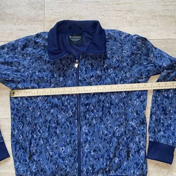 Athleta Jacket Womens M Brooklyn Bomber Jacket II Blue‎ Camo Full Zip - Image 3