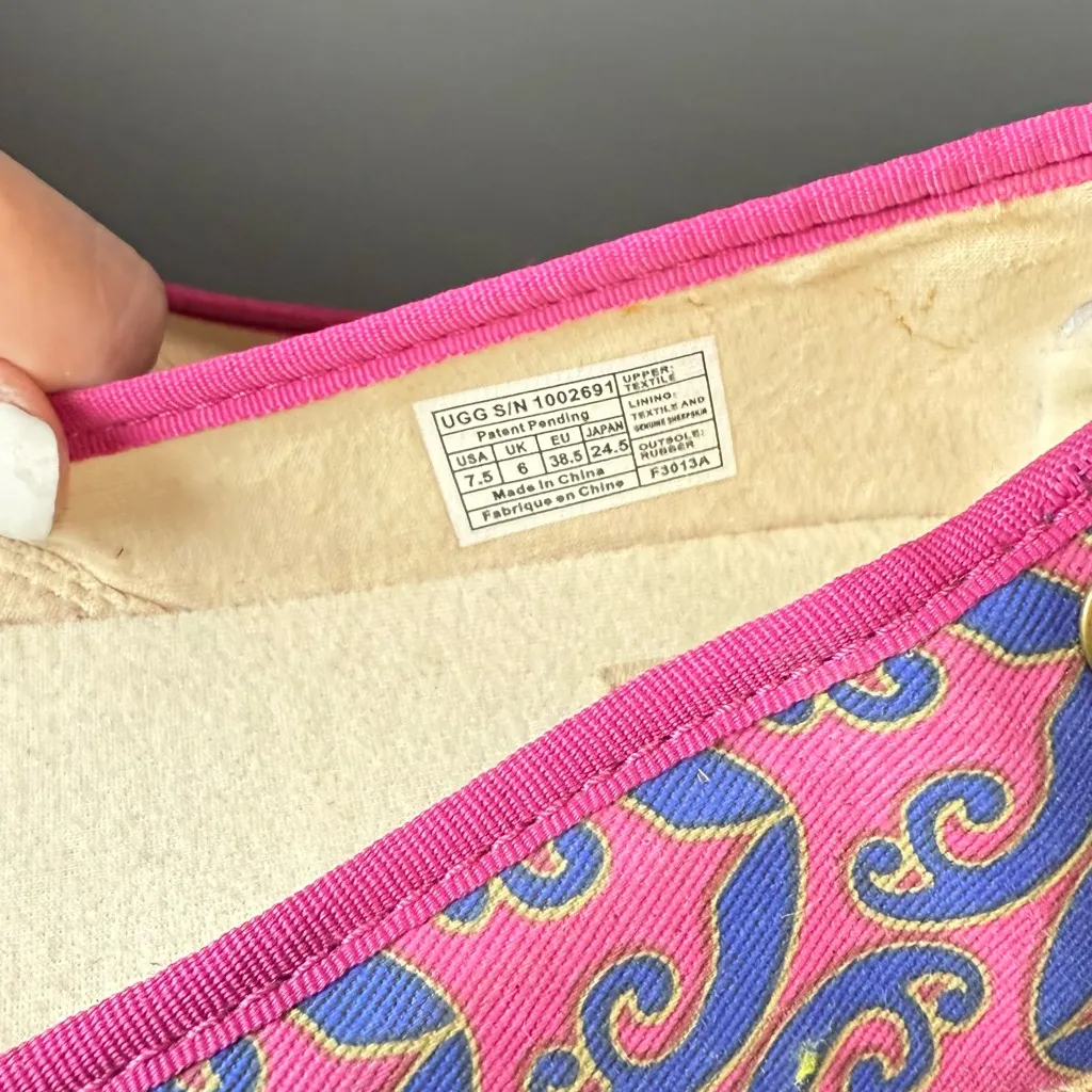 UGG Women's Tassy Marrakech Espadrille Printed Slip On Canvas Shoe Pink Size 7.5 - Image 7