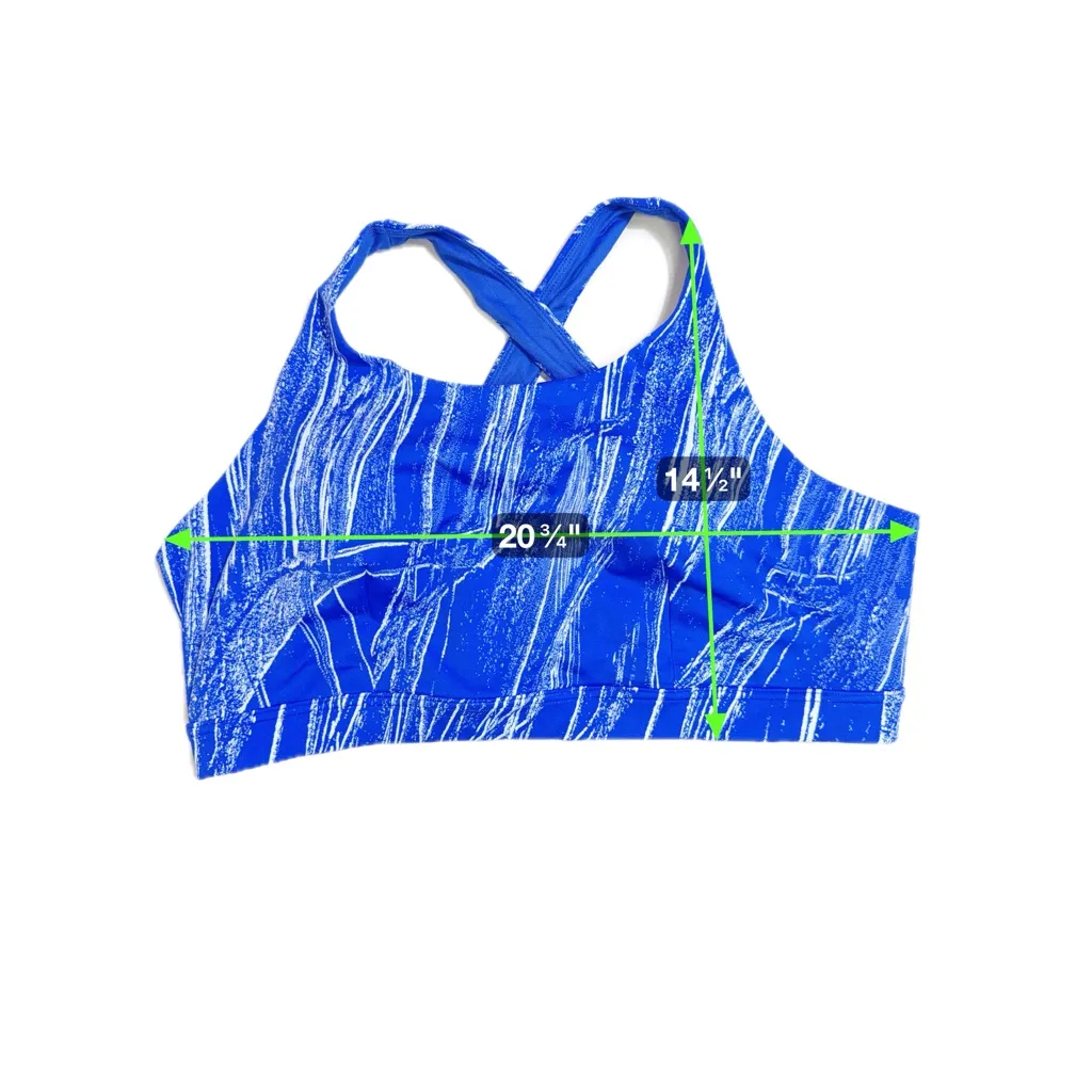 Sports‎ Illustrated Blue White Print Sports Bra Size 3X - Image 5