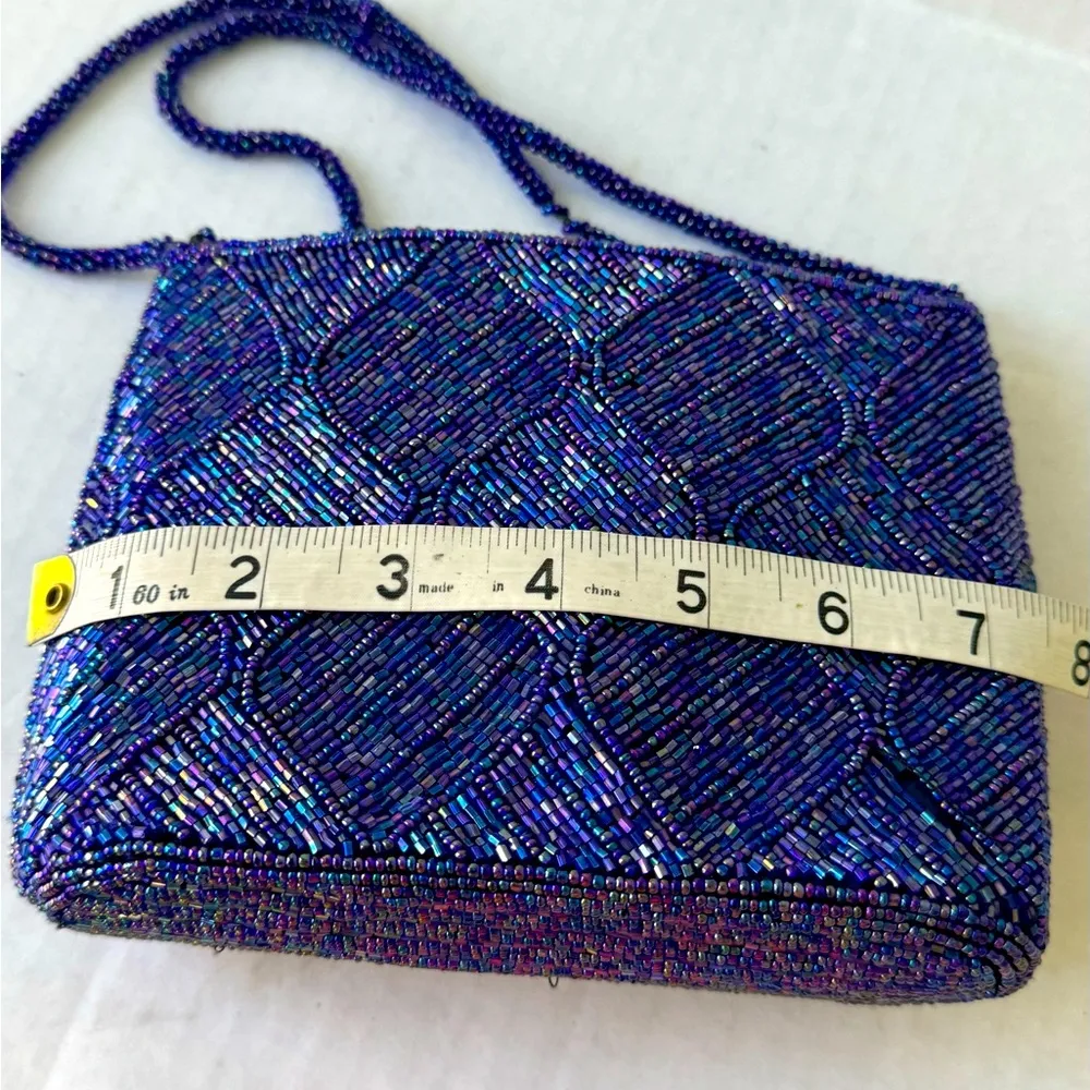 Purple Beaded Evening Bag - Image 10