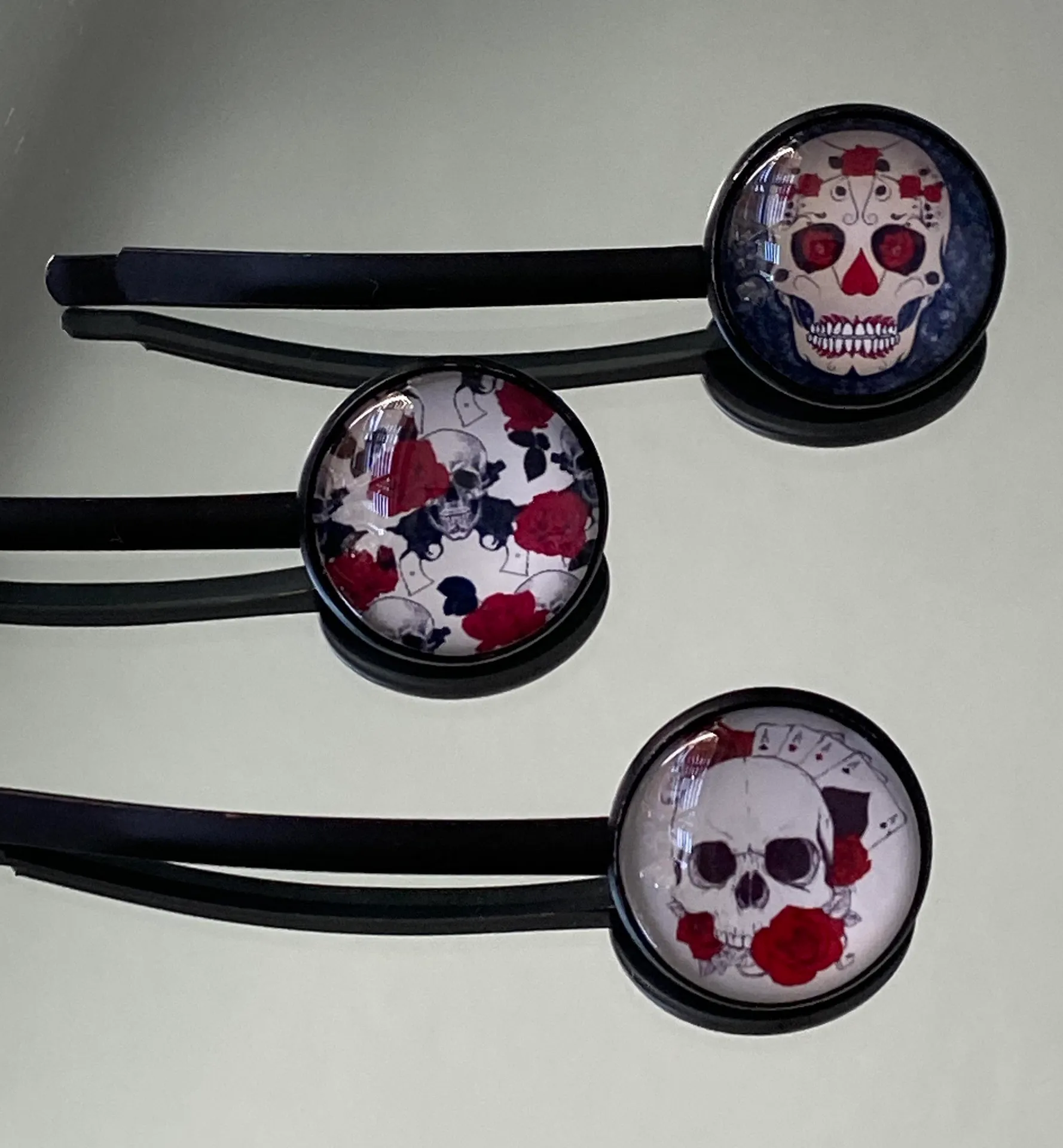 New 3 pc Skull Rose hair Clip hair pin  - Image 3