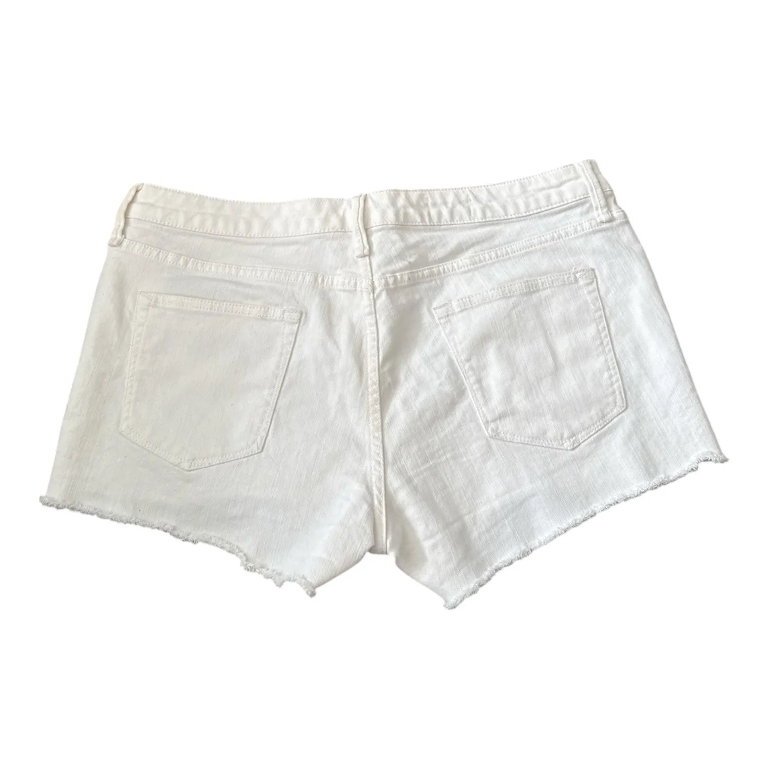 Gap 1969 Women's White Denim Cut Off Shorts Frayed Hem Summer Size 31 - Image 2