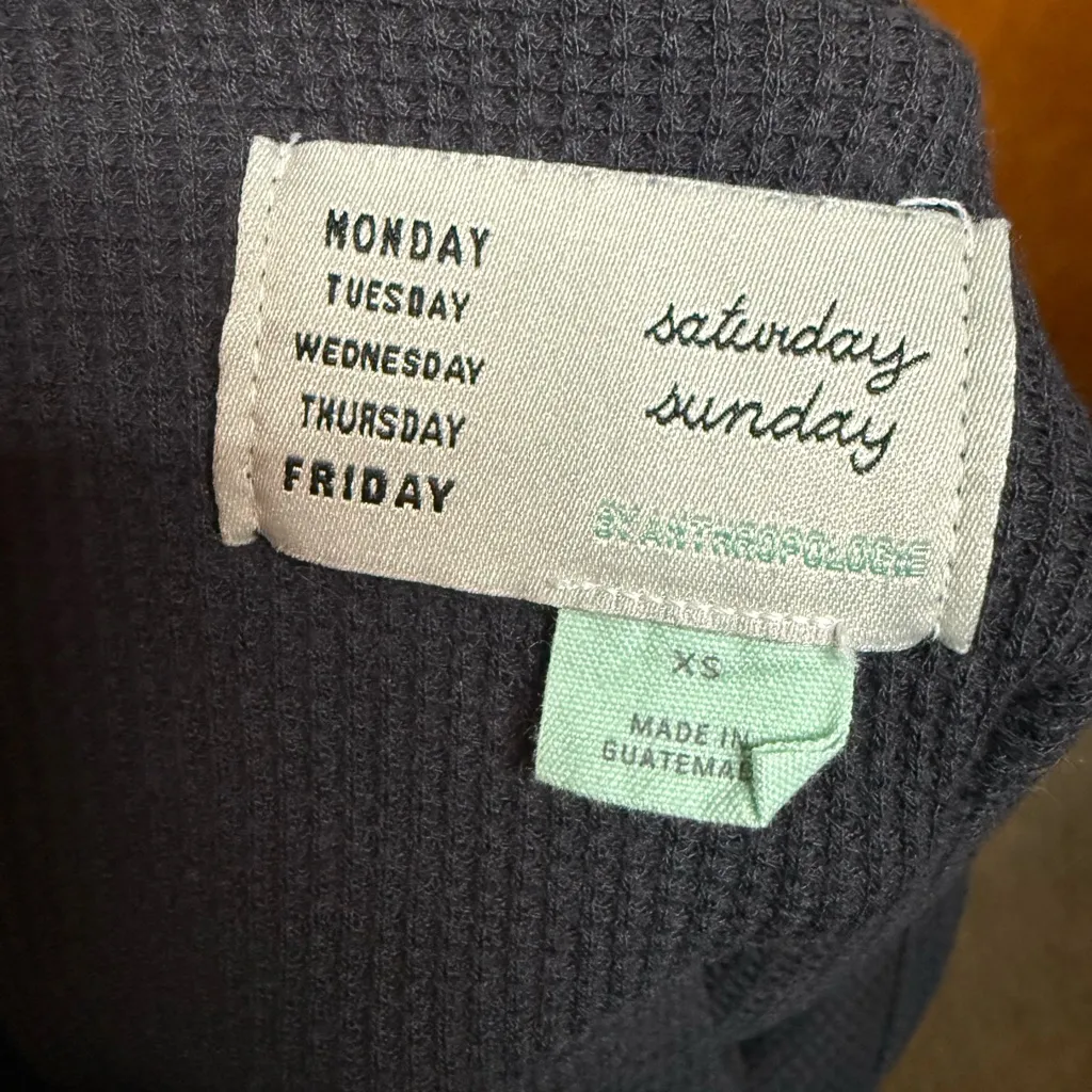 Anthropologie Saturday/Sunday Dark Navy Waffle Knit Camisole Tank Top XS Blue - Image 3