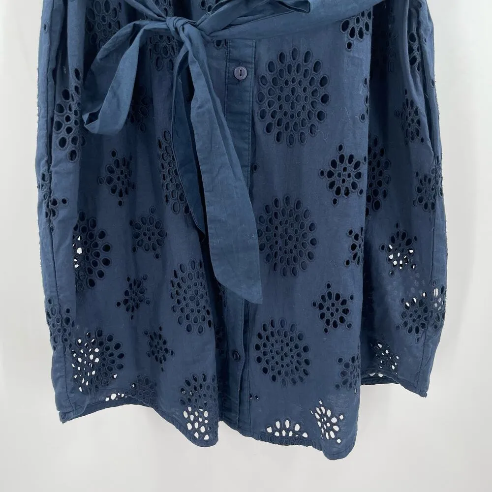 NEW MICHAEL STARS Dress Size Small Bernadette Navy Eyelet Cotton Shirtdress NWOT - Image 9