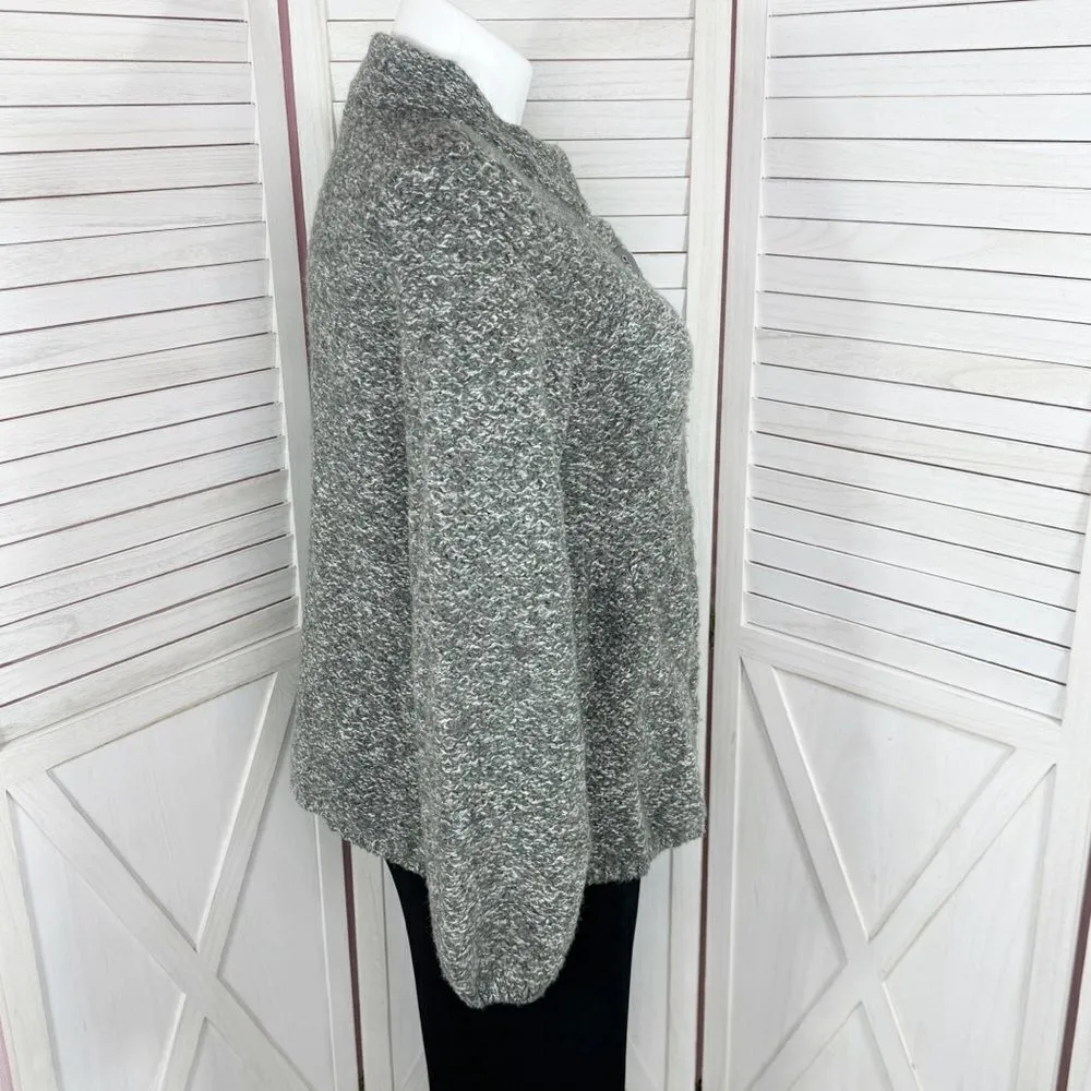 Willi Smith Marled Peplum Wool Blend Cardigan Sweater Grey‎  XL - Image 3
