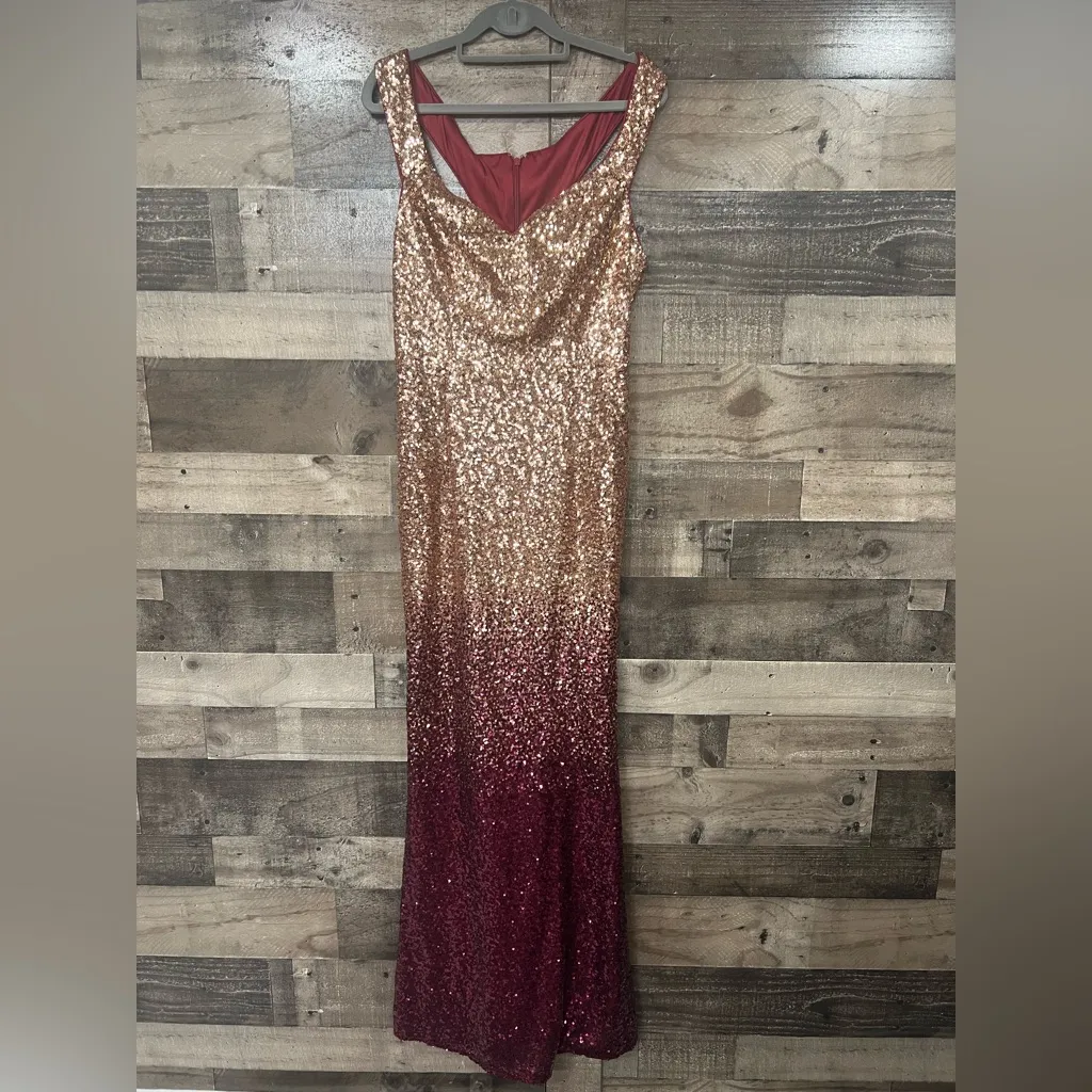 Ever Pretty Women Sparkling Gradual Champagne Gold Sequin dress size 10 - Image 5
