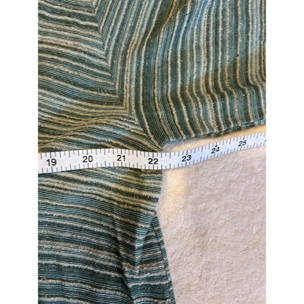 M MISSONI Green Gold Knit T Shirt Kaftan Striped Designer Womens Sz Small NWT - Image 6