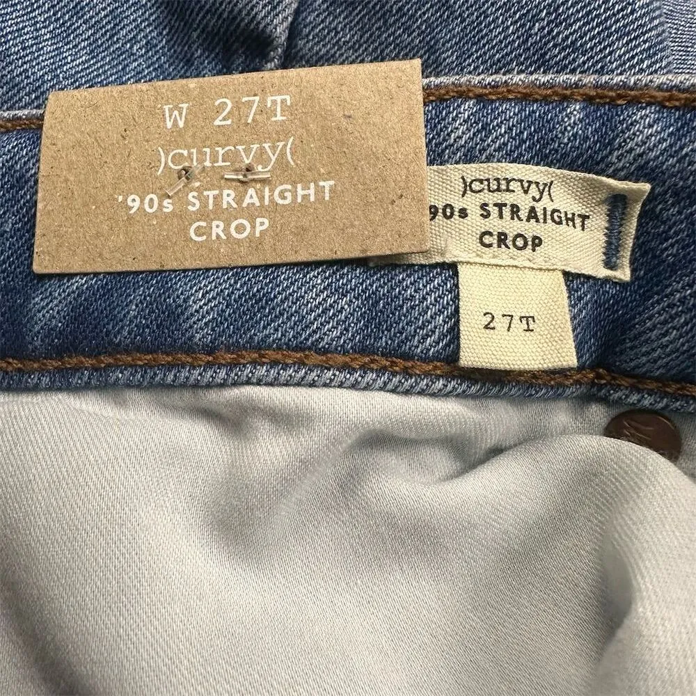NWT Madewell Women's Tall Curvy 90’s Straight Crop Jeans Size 27T 27 Blue - Image 9