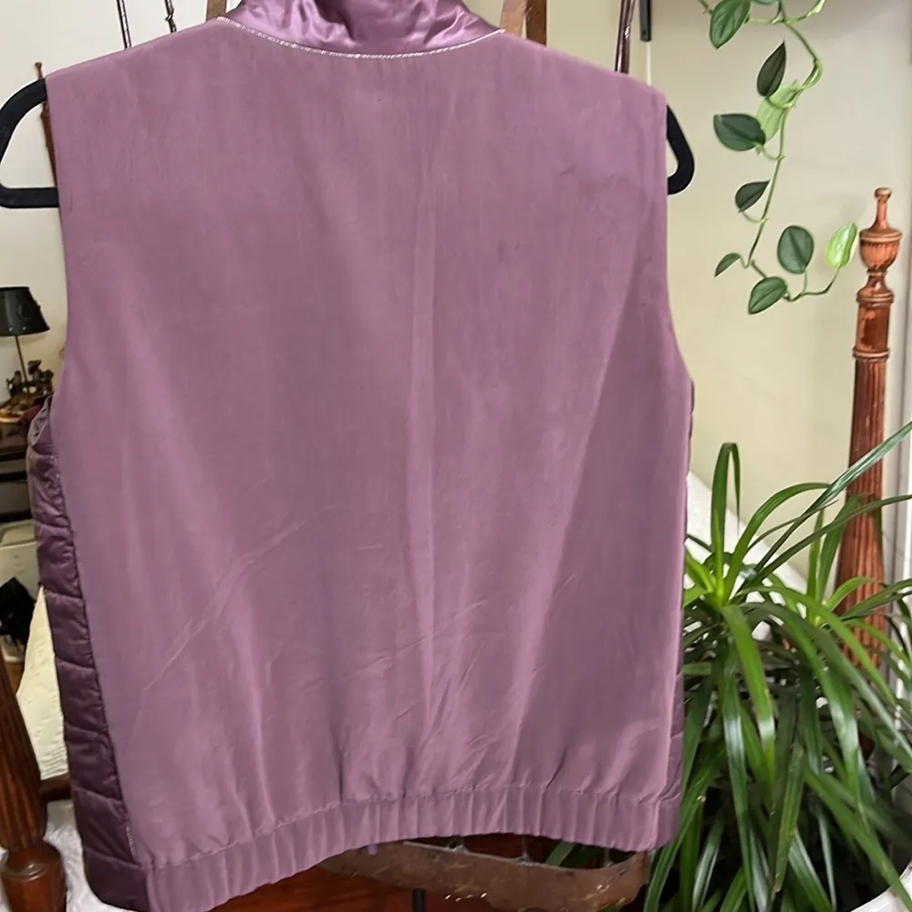 Lafayette 148 Vest Silk Back Purple Zippered Size Medium - Image 7