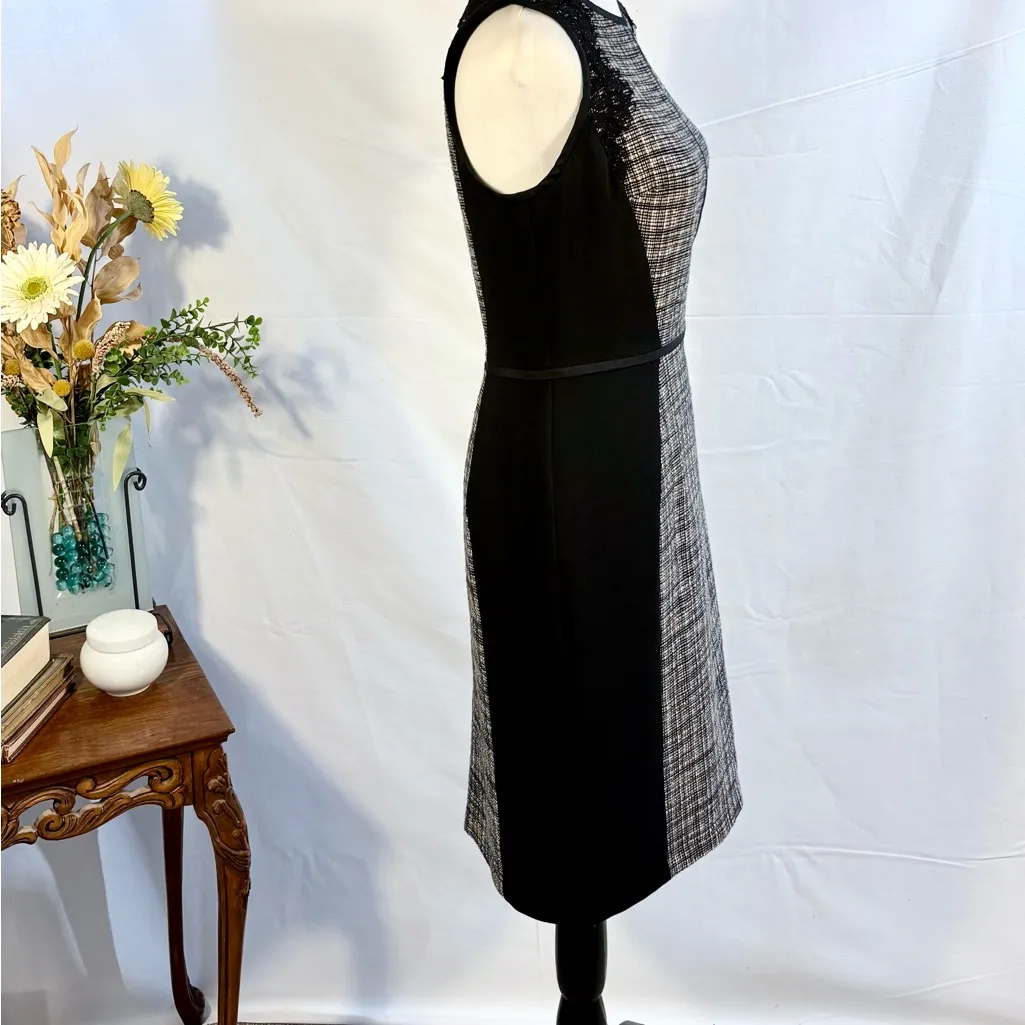 LOFT Textured Tweed Panel Sheath Dress – Size 8💚 - Image 3