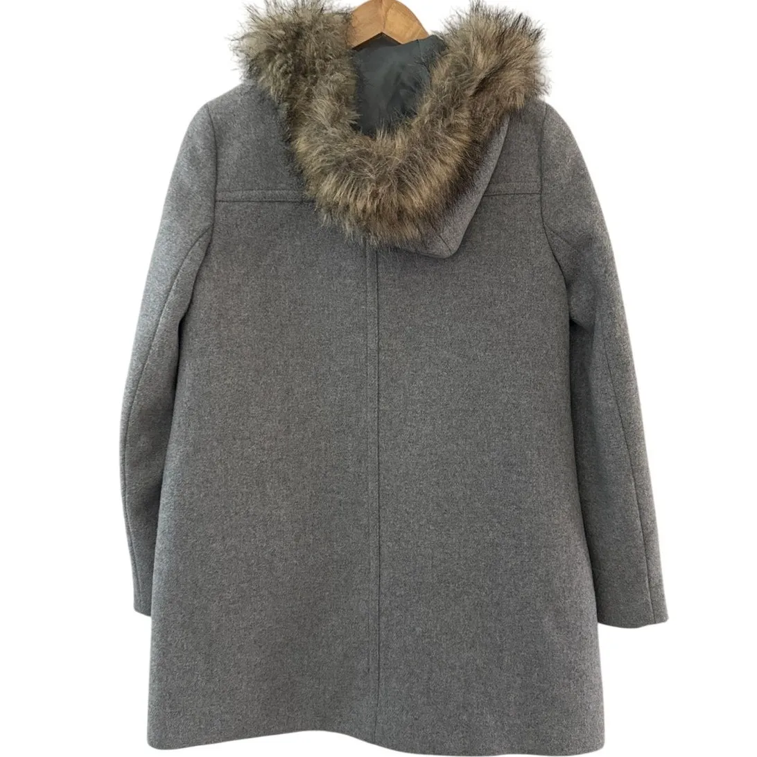 J.Crew Vail Parka Faux Fur Hooded Winter Coat Gray Size 4 - Image 6
