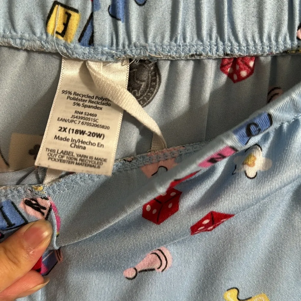 Womens Light Blue Game Night Joggers With Pockets Size 2X - Image 8