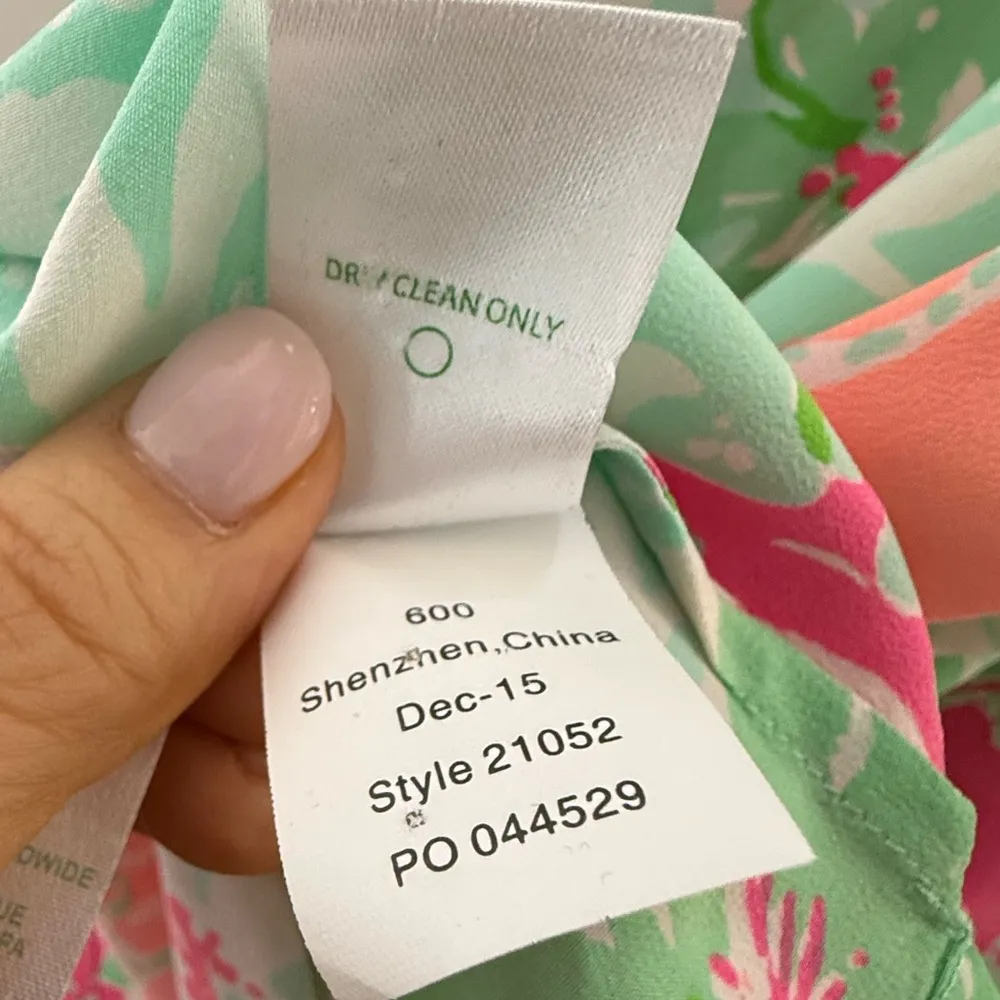 LILLY PULITZER Bailey Sleeveless Silk Top Poolside Blue Beach Walk Size M - Image 7