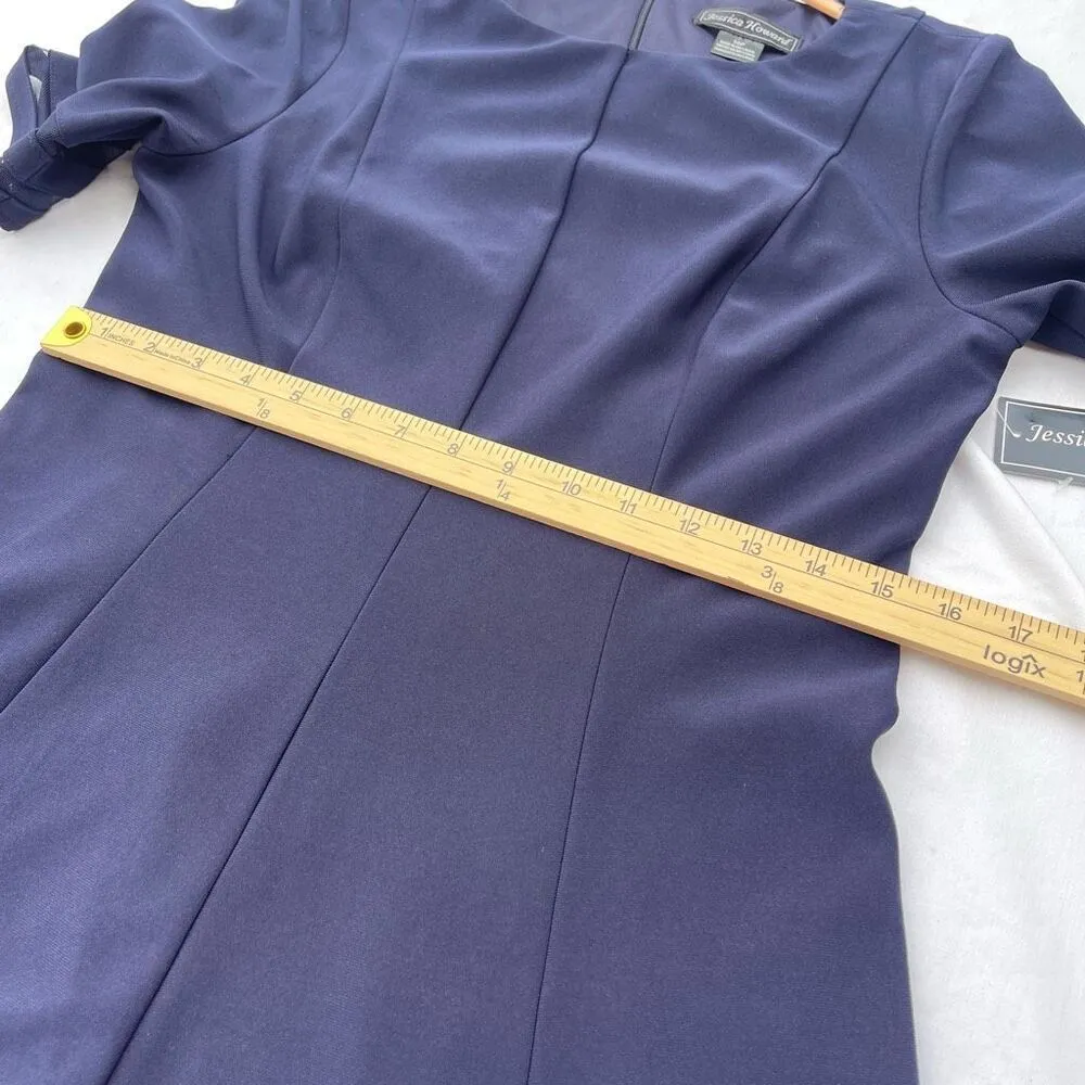 NWT Jessica Howard size 10P fit n flare dress. Lined cut out stripes on sleeves - Image 4