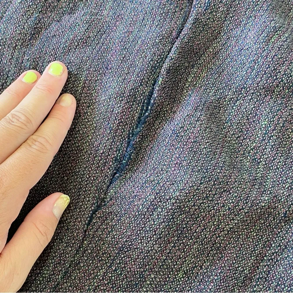 flax 100% linen purple button trim crossover long sleeve - Image 4