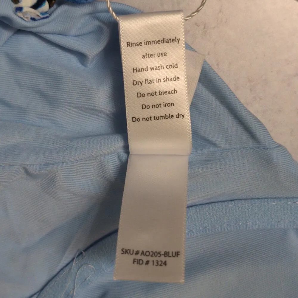 Andie Baia One Piece Blue Floral Swimwear Bathing Suit Adjustable Size S New - Image 10