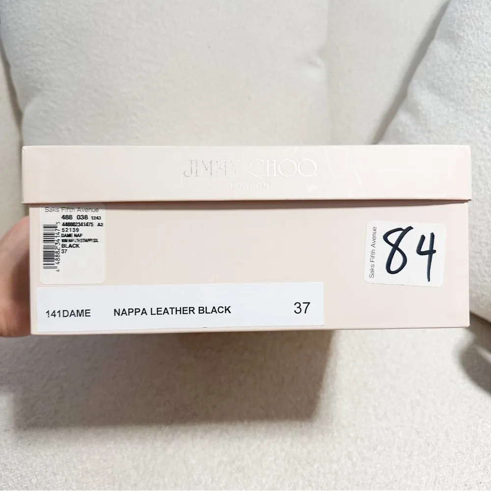 Jimmy Choo Dame Napa Leather Strappy Cage Sandal Stiletto Heels Black sz 37 - Image 8