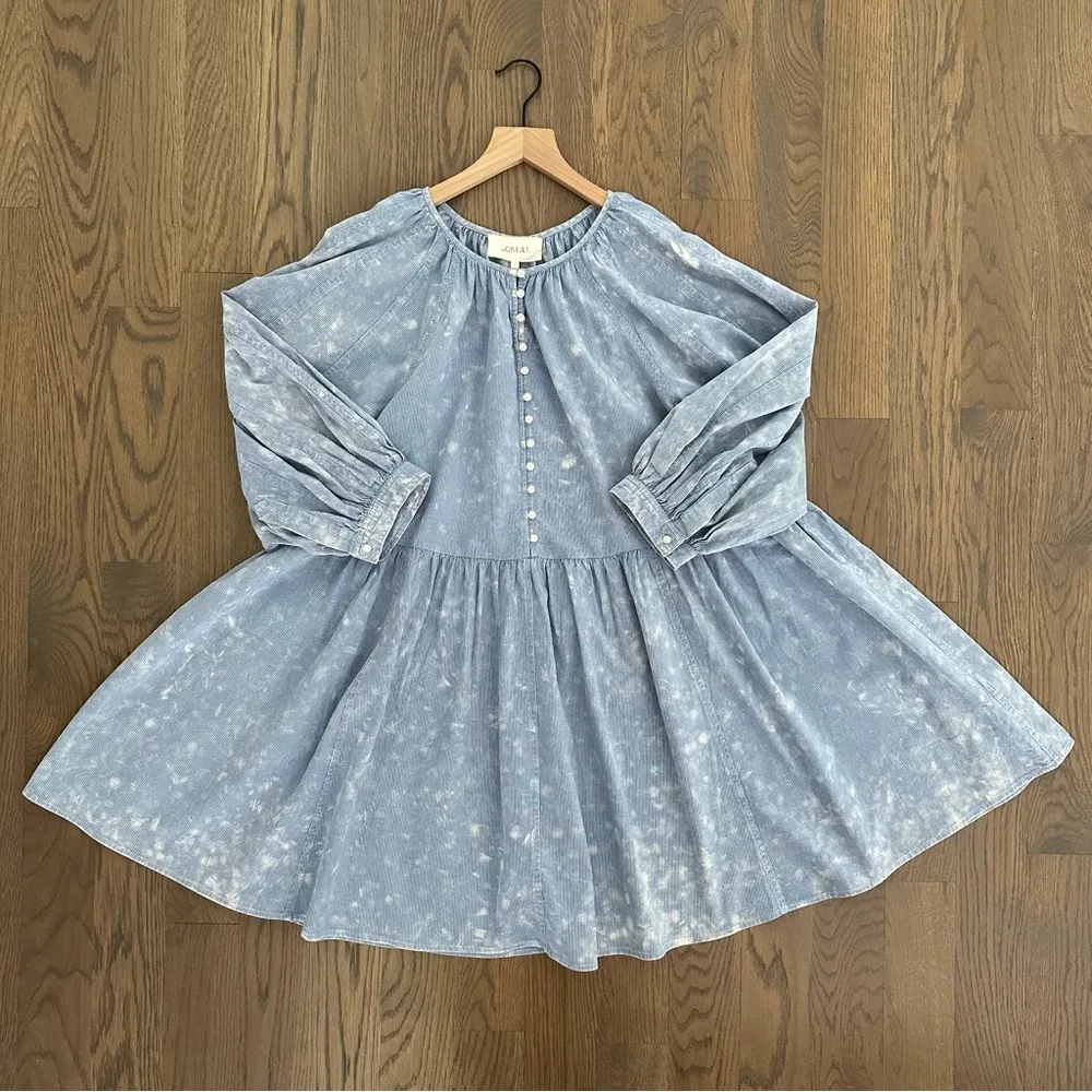 NWT The Great The Coast Walk Dress Hand Dyed Mottled Wash Blue/White 2 Medium - Image 8