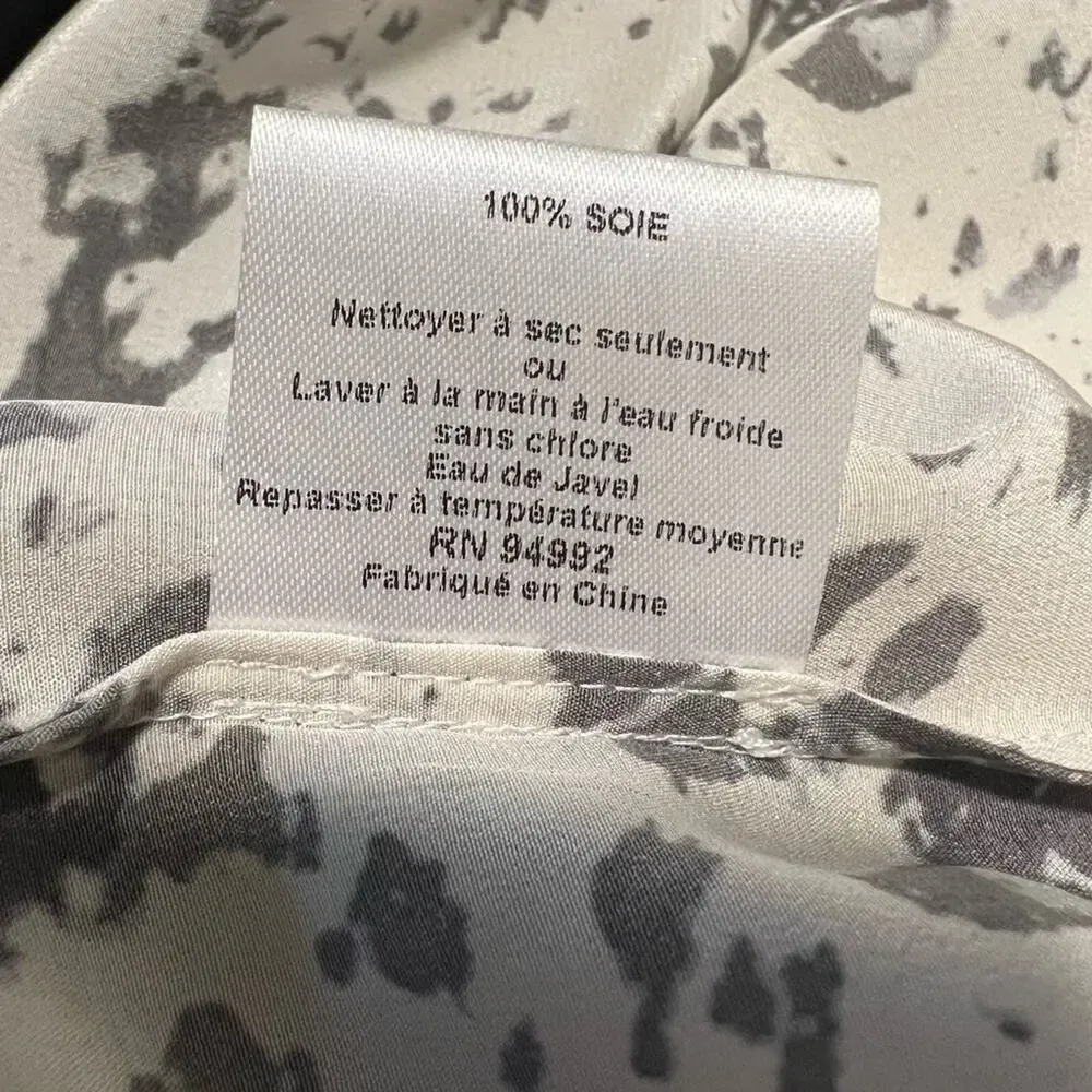 JONATHAN SIMKHAI Printed Silk Short‎ Sleeve Top size XS White - Image 8