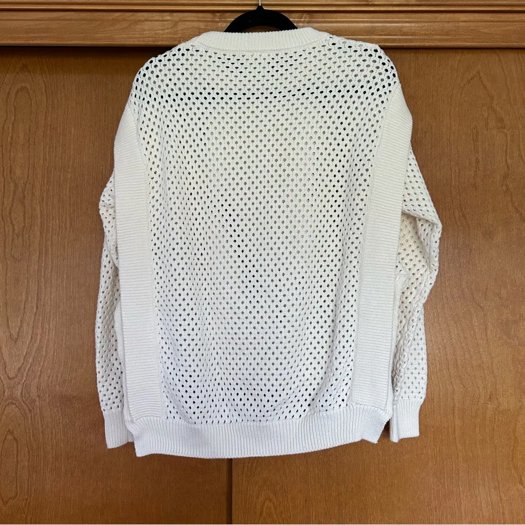 Varley Arabella True Knit Cotton Perforated Sweater Size Medium Loungewear - Image 11