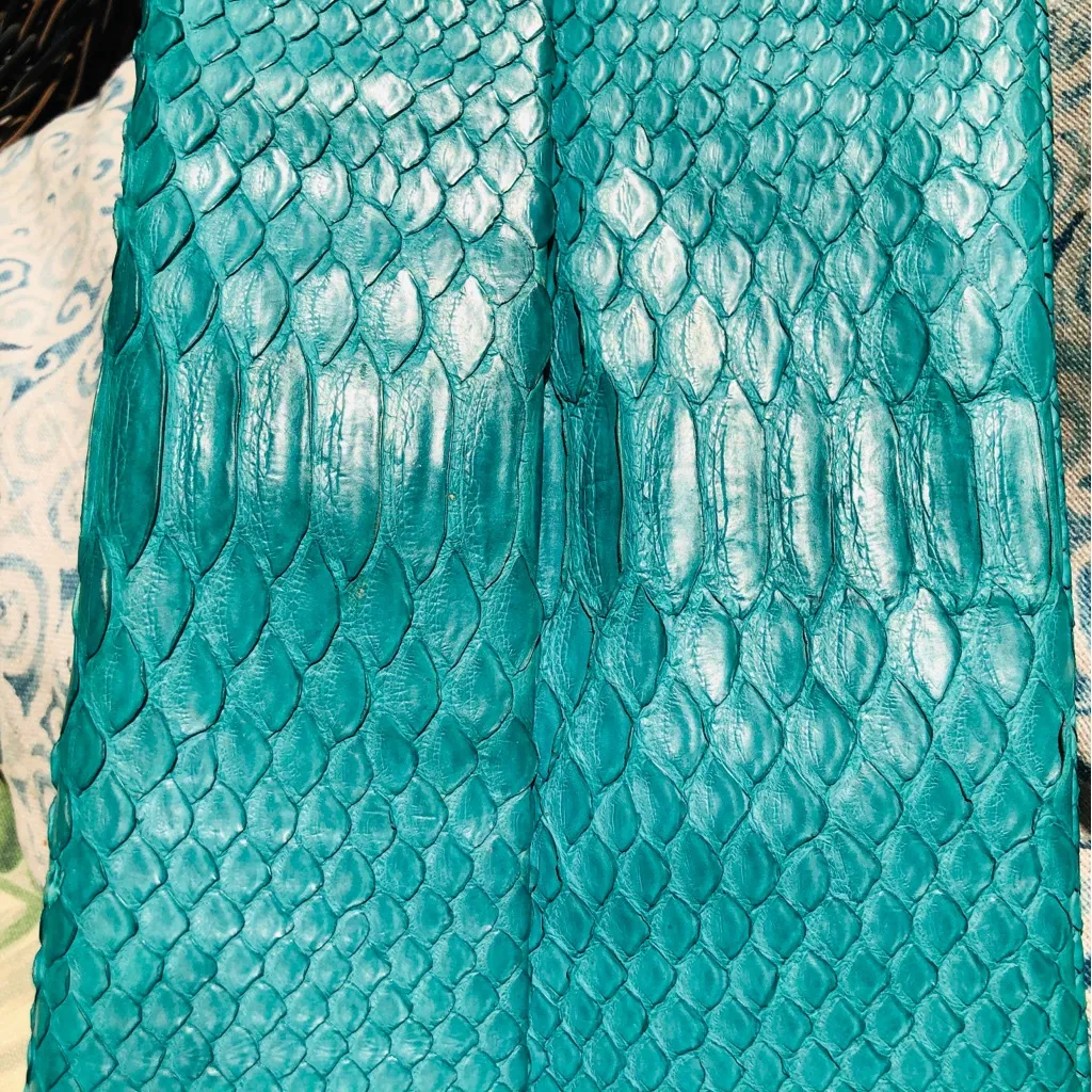 Alexandra Knight Mint Matte Python Soft Clutch Bag Green - Image 2