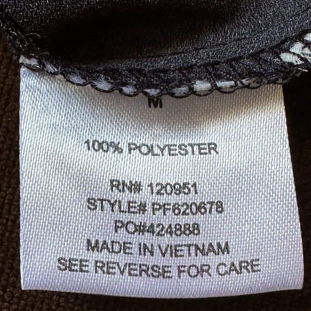 Pink Rose Black & White Cap Sleeves. Light Summer Blouse   SZ M - Image 7