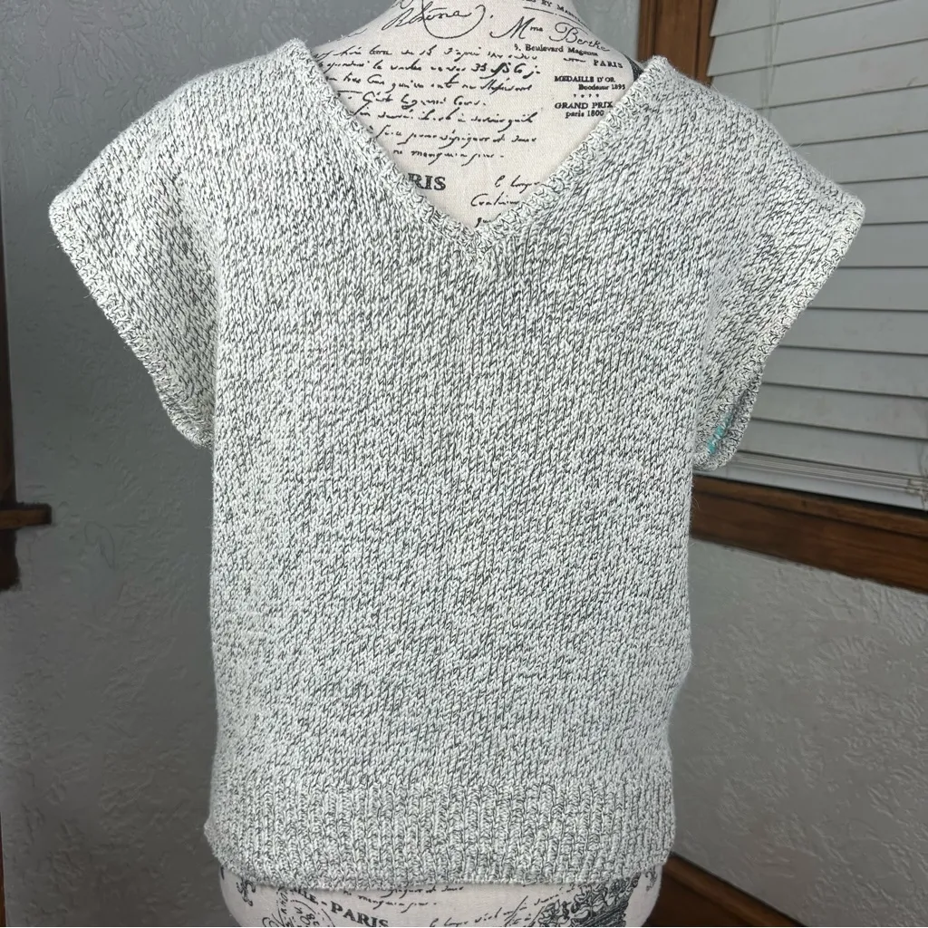 VTG 80’s Paolo Designs Blue Geometric Knit Sweater Vest Silk Angora Size M Size M - Image 3