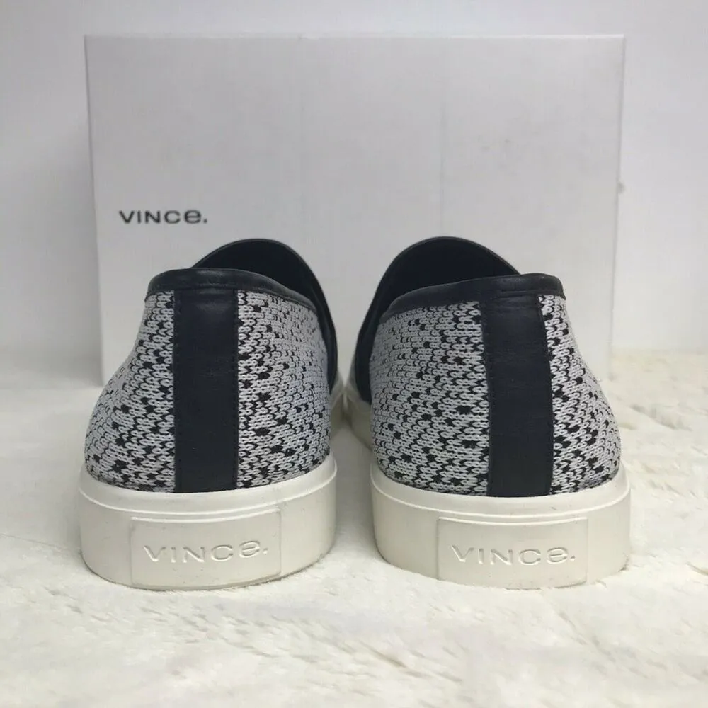 Vince Blair Sneaker Shoe Black White Knit Flat Slip On Rubber Sole Size 10 NIB - Image 6