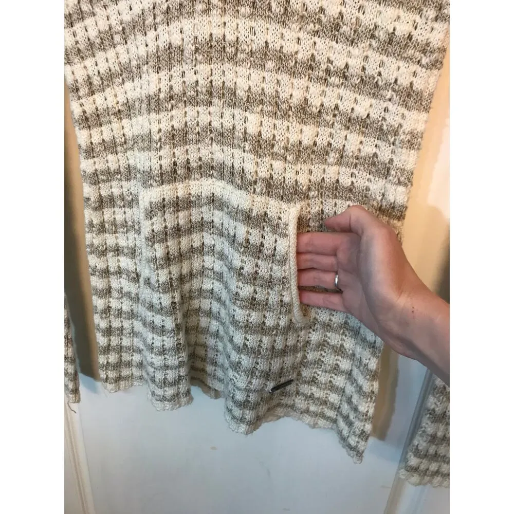 Roxy striped v-neck knit pullover hooded sweater - Image 5