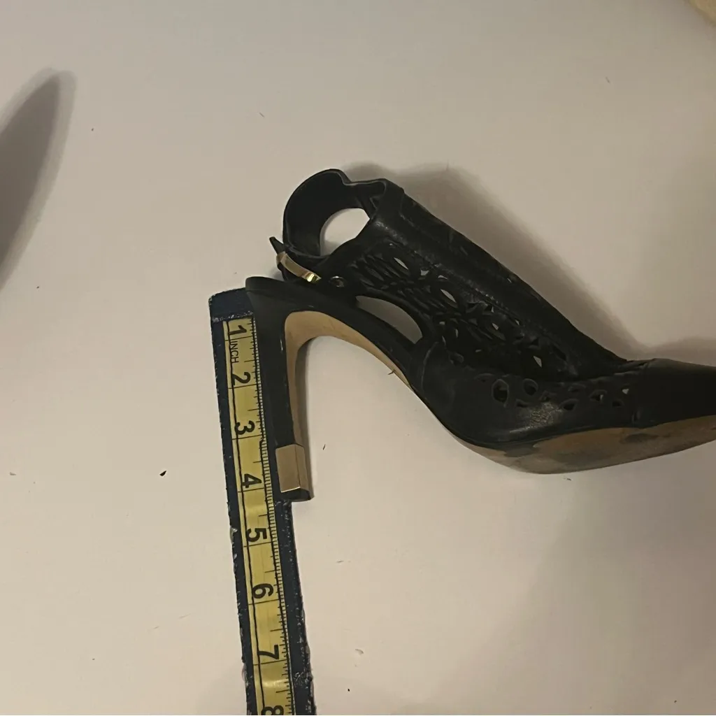 Guess Black Cutout Heeled Ankle Boots - Image 7