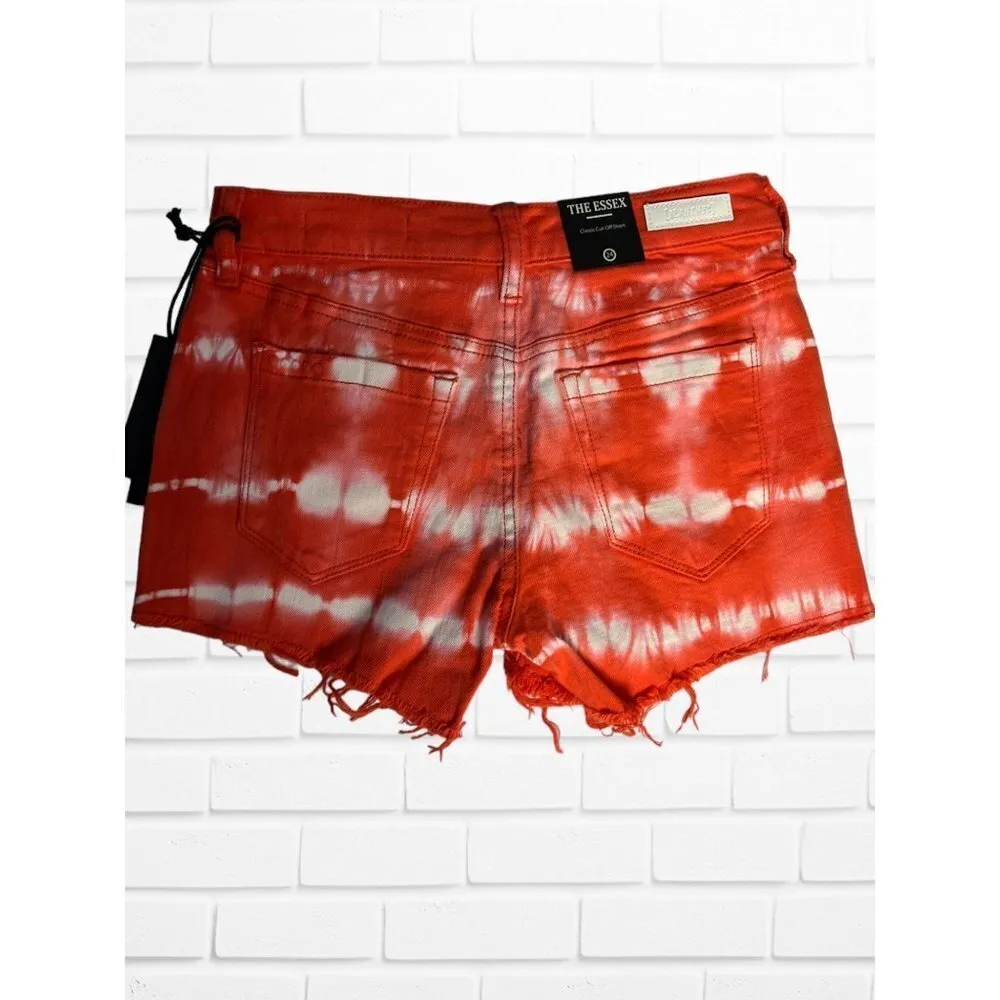 BLANK NYC Shorts Women's Size 24 The Essex Classic Cut-Off Shorts Tie Dye Orange - Image 6