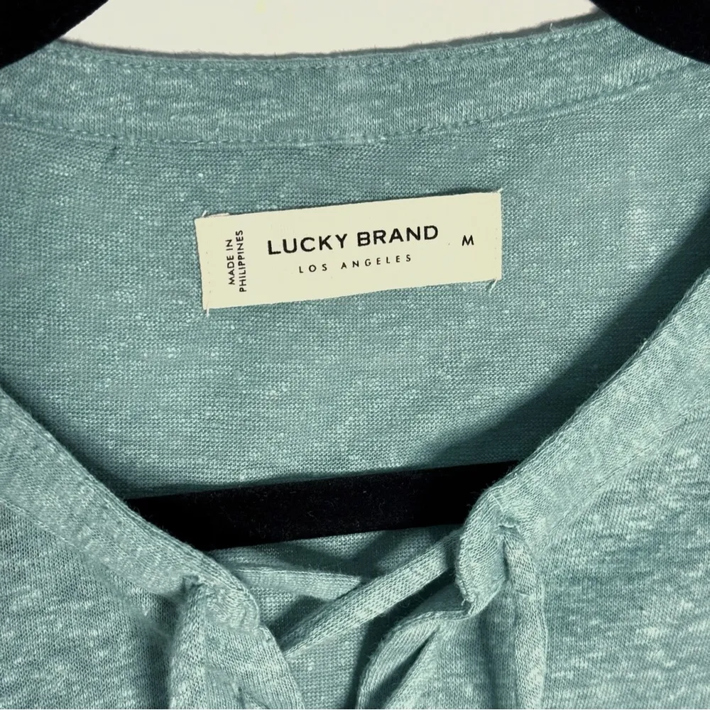 LUCKY BRAND Women oil blue Stretch Sleeveless Peplum Top size M - Image 4