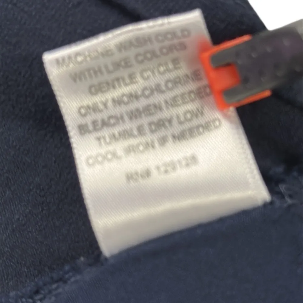 Always Indigo Navy Embroidery and Lattice Yoke Half Button Up Sleeveless Top L Blue Size L - Image 7