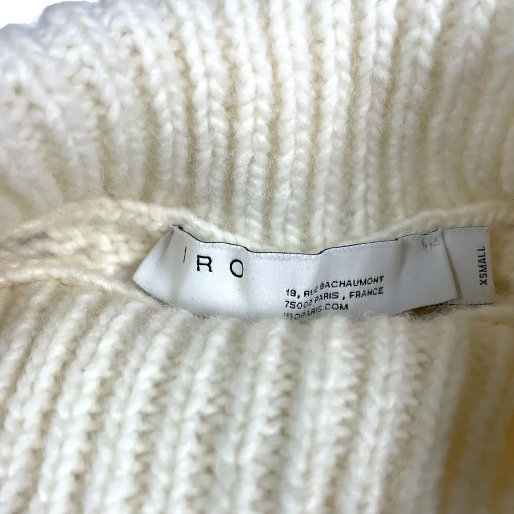 IRO Women's Lovey Wool Blend Open Stitch Turtleneck Sweater in White - Image 3