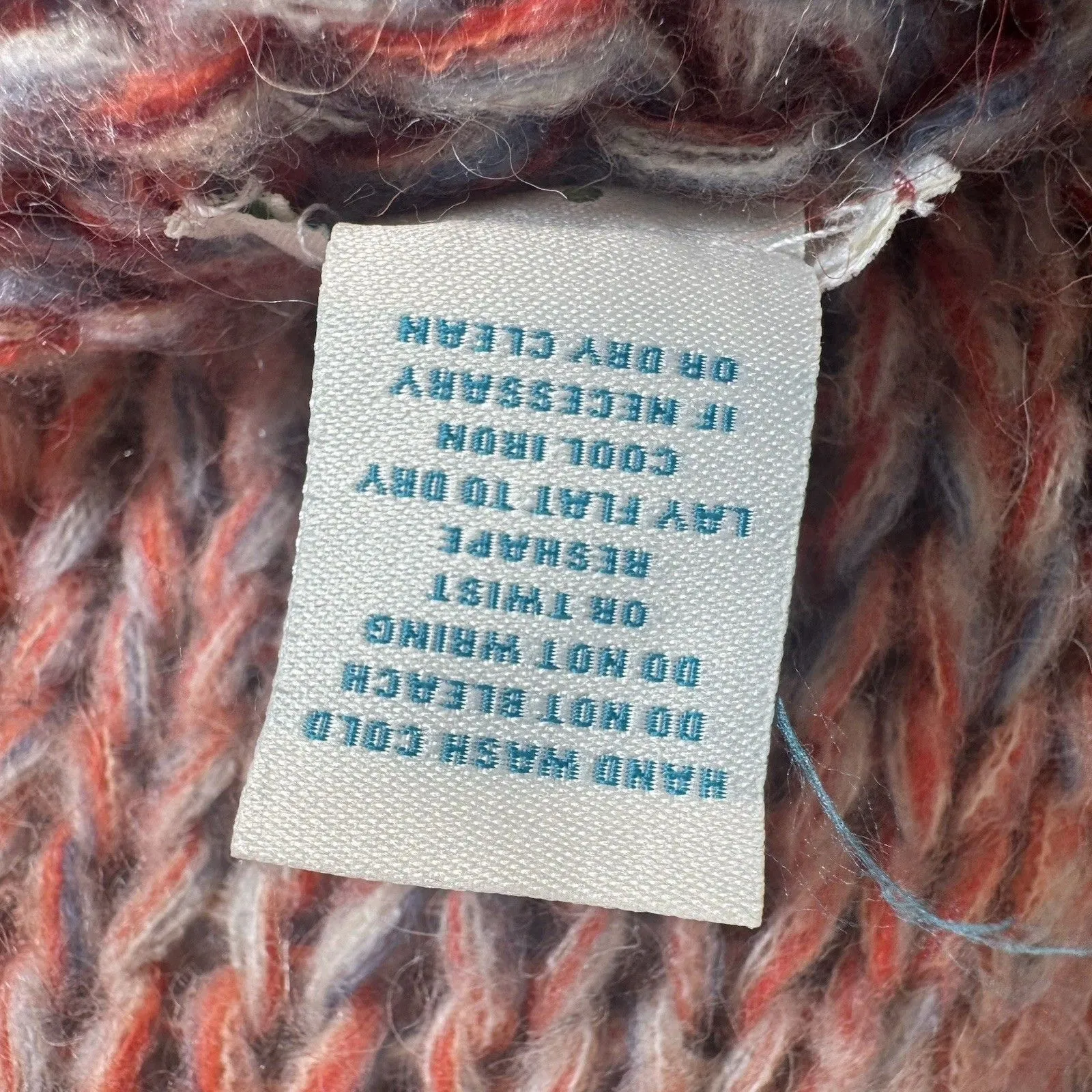 Sundance Oversized Chunky Knit Cardigan M/L Wool Blend Ombre Boho Blue Pink - Image 7