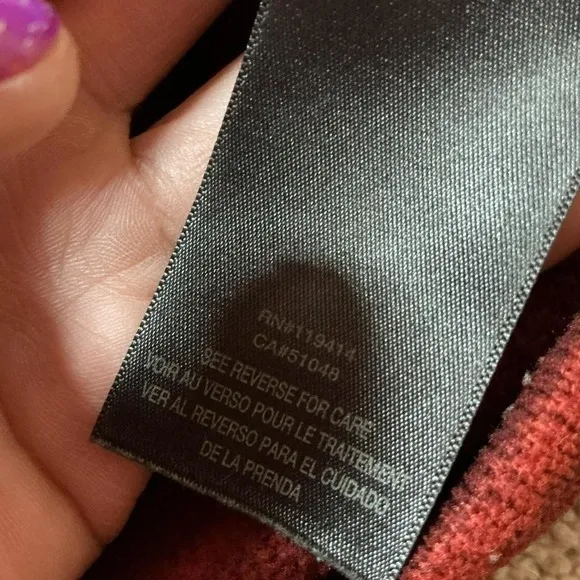 Merrell Women's Red Striped Fleece Hoodie Pullover Pocket Casual Baselayer - Image 7