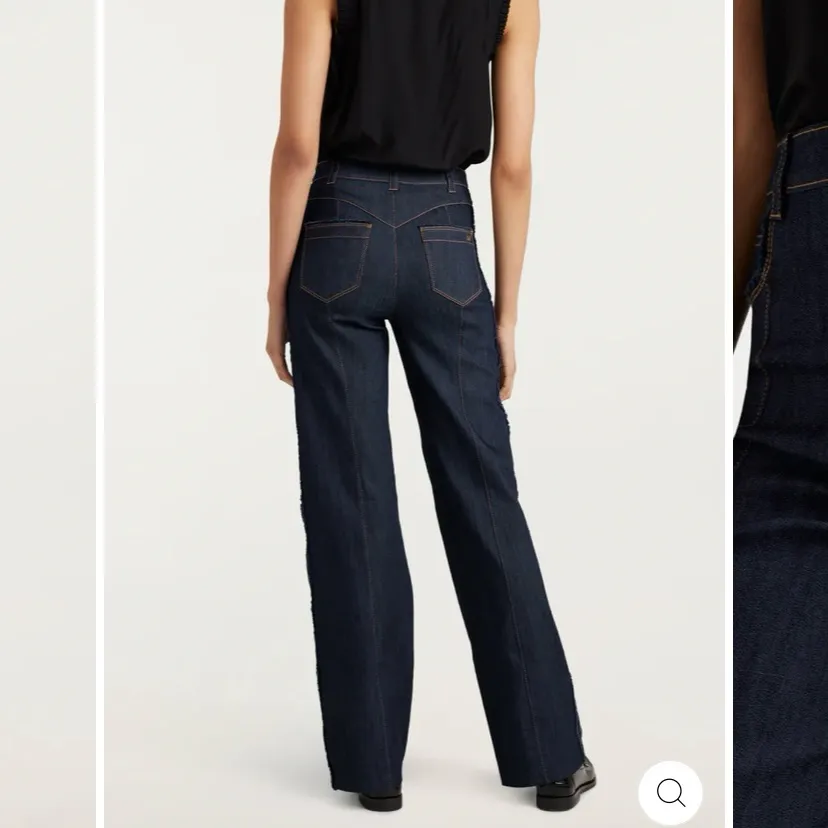 Cinq a Sept Francine Jeans Wide Leg High Waisted Dark Wash Size 8 - Image 12