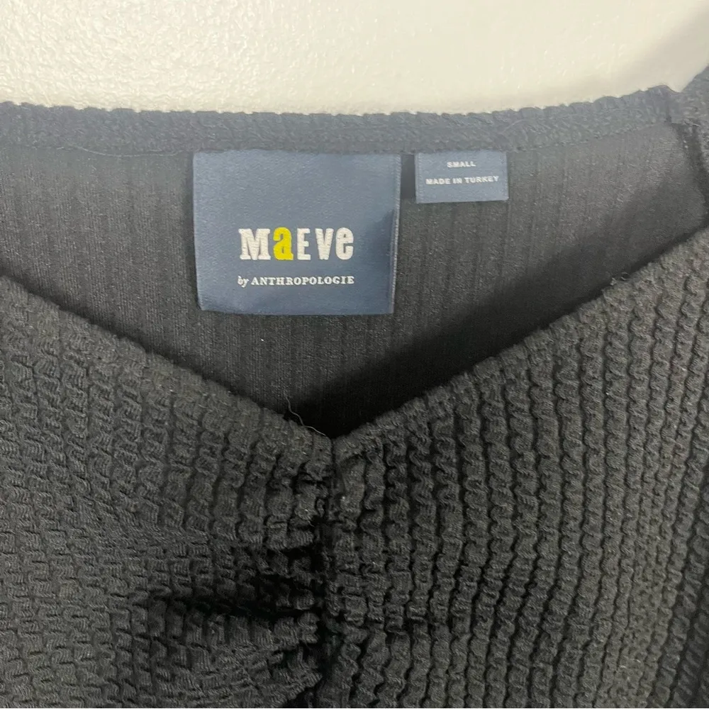 Maeve Anthropologie Textured Sweetheart Top black size small - Image 3