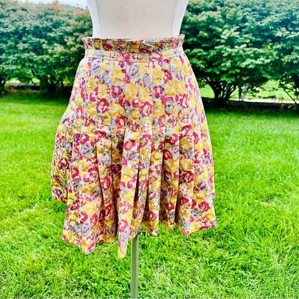 Zac Pozen for Target Metallic Brocade Pleated Mini Skirt - Image 3