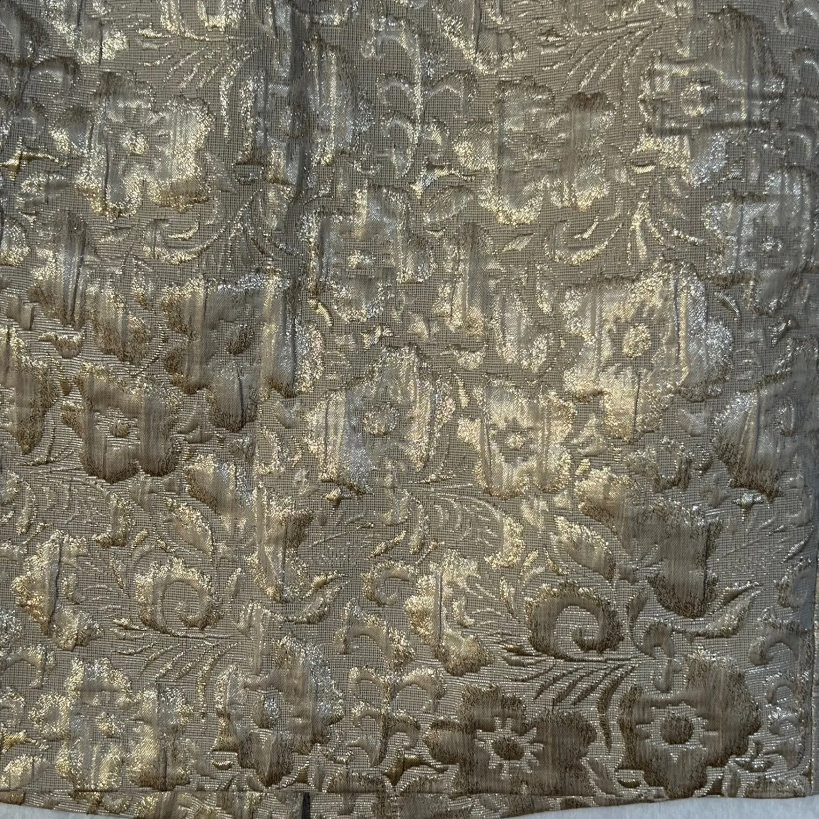 Ann Taylor LOFT Metallic Jacquard Brocade Pencil Skirt Women's Size 2 Gold - Image 8