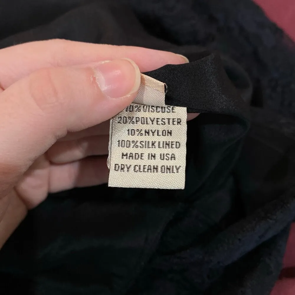 LELA ROSE Black Floral Lace Sheath Dress LBD Party Cocktail Sexy Witchy Size 6 - Image 11