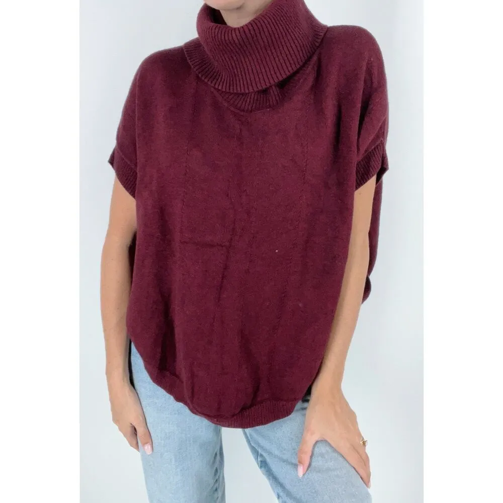 Maroon Turtleneck Sweater Red - Image 2